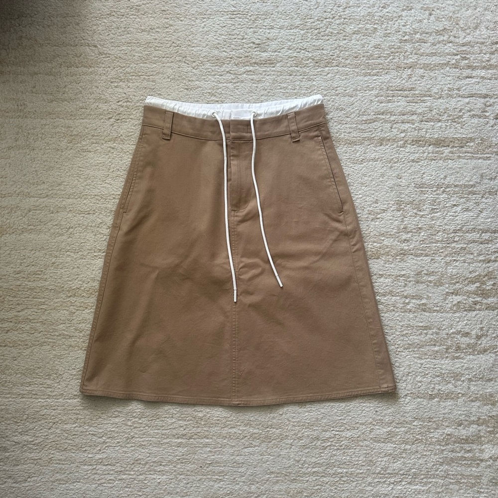 Vince Double-Waistband Cotton Midi Skirt NWT